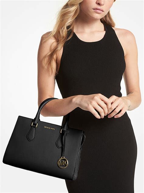 michael kors leslie satchel medium|Sheila Medium Faux Saffiano Leather Satchel .